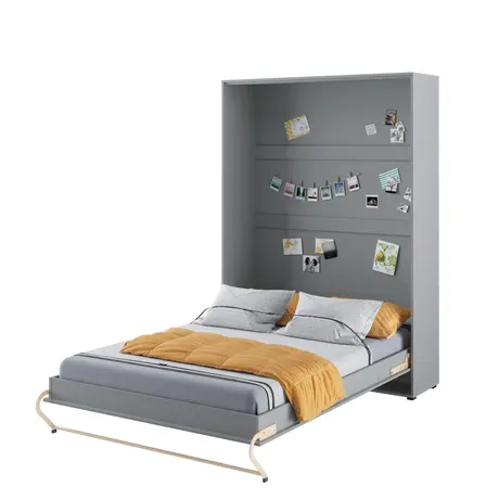 Buy CP-01 Vertical Wall Bed Concept 140cm with Storage Cabinets Grey Matt, Colour: Grey Matt, Size: 140 x 200cm, Item Width: 245, 6 from Furnituretta