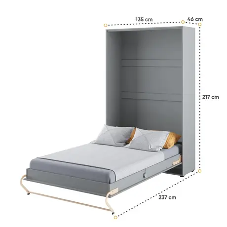 Buy CP-02 Vertical Wall Bed Concept Grey Matt 120cm, Colour: Grey Matt, Size: 120 x 200cm, 5 from Furnituretta