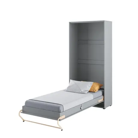 Buy CP-03 Vertical Wall Bed Concept 90cm with Storage Cabinet Grey Matt, Colour: Grey Matt, Size: 90 x 200cm, Item Width: 194, 10 from Furnituretta
