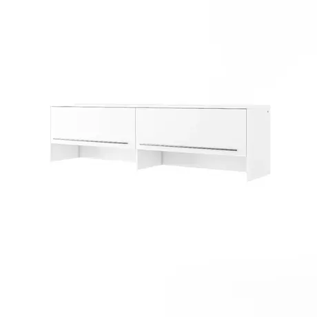 Buy CP-04 Horizontal Wall Bed Concept 140cm with Over Bed Unit White Matt, Colour: White Matt, Size: 140 x 200cm, Item Width: 215, 6 from Furnituretta