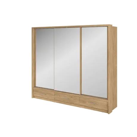 Buy Arti 23 - 3 Sliding Door Wardrobe Oak Shetland 250cm, Colour: Oak Shetland, Item Width: 250, 4 from Furnituretta