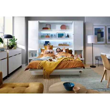 Buy BC-02 Vertical Wall Bed Concept White Gloss 120cm, Colour: White Gloss, Size: 120 x 200cm, 10 from Furnituretta