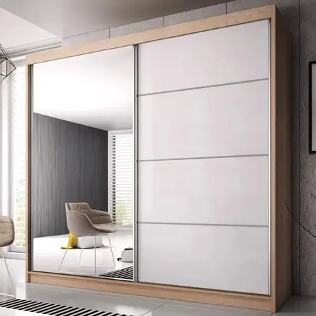 Buy Multi 35 Sliding Mirror Door Wardrobe Oak Sonoma 233cm, Colour: Oak Sonoma, Item Width: 233 from Furnituretta