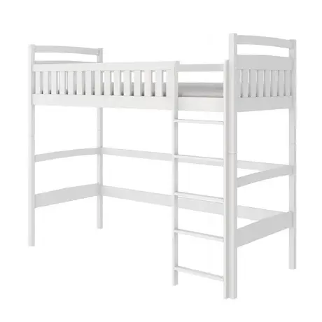 Buy Mia Wooden Loft Bed White, Colour: White, Mattresses: Without Mattress, 5 from Furnituretta