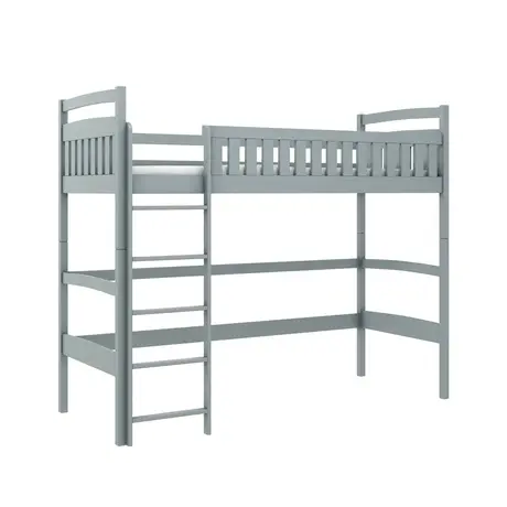 Buy Mia Wooden Loft Bed Grey, Colour: Grey, Mattresses: Without Mattress, 5 from Furnituretta