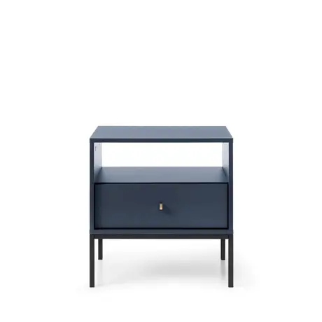Buy Mono Bedside Cabinet Navy, Colour: Navy, Item Width: 54, 3 from Furnituretta