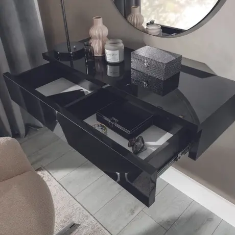Buy Navene Floating Dressing Table Black 100cm, Colour: Black, Item Width: 100, 3 from Furnituretta