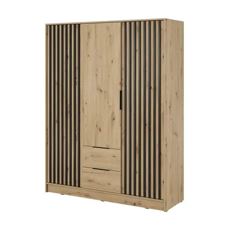 Buy Nelly Hinged Door Wardrobe Oak Artisan 155cm, Colour: Oak Artisan, Item Width: 155, 5 from Furnituretta