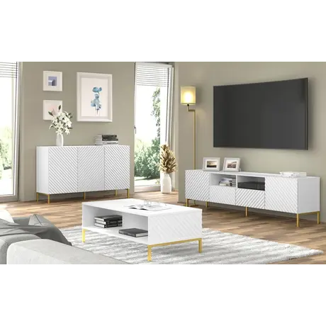 Buy Surf Sideboard Cabinet White 150cm, Colour: White, Item Width: 150, 6 from Furnituretta