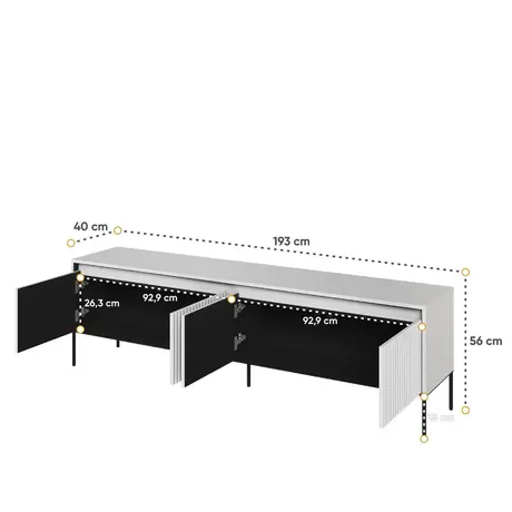 Buy Trend TR-06 TV Cabinet – White Matt 193cm | Sleek Media Storage with Modern Detailing, Colour: White Matt, Item Width: 193, 8 from Furnituretta