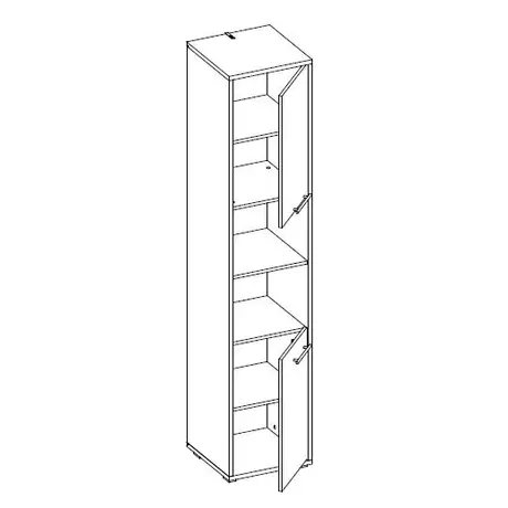 Buy CP-08 Tall Storage Cabinet for Vertical Wall Bed Concept Grey Matt, Colour: Grey Matt, Item Width: 45, 4 from Furnituretta