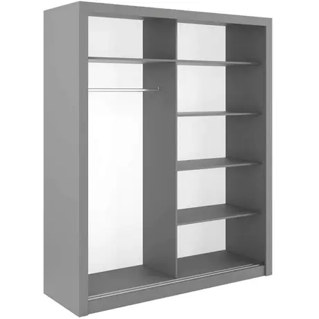 Buy Idea ID-03 Sliding Door Wardrobe Grey Matt 180cm, Colour: Grey Matt, Item Width: 180, 6 from Furnituretta