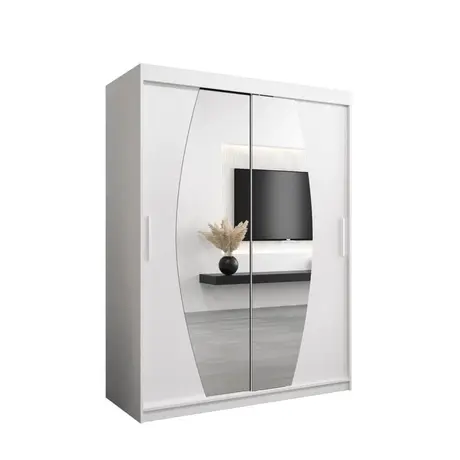 Buy Elypse Sliding Door Wardrobe White 150cm, Colour: White, Item Width: 150, 5 from Furnituretta