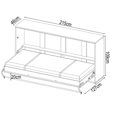 Buy CP-06 Horizontal Wall Bed Concept Grey Matt 90cm, Colour: Grey Matt, Size: 90 x 200cm, 6 from Furnituretta