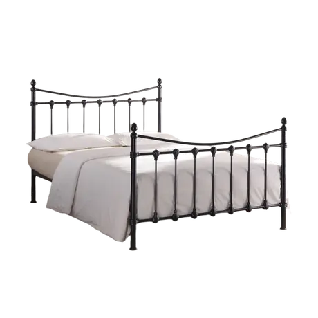 Buy Comfortable & Stylish: Florida Black Metal Double Bed, Colour: Black, Size: 4ft 6/Double, Item Width: 140 from Furnituretta