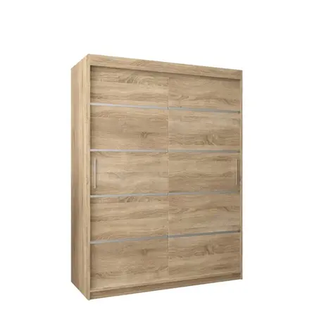 Buy Verona 01 Sliding Door Wardrobe Oak Sonoma 150cm, Colour: Oak Sonoma, Item Width: 150, 5 from Furnituretta