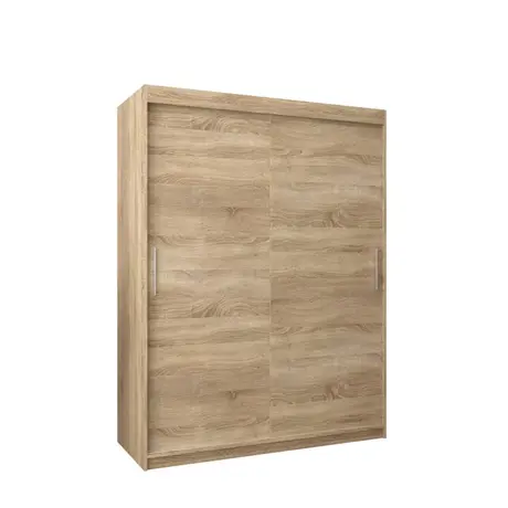 Buy Tokyo Sliding Door Wardrobe Oak Sonoma 150cm, Colour: Oak Sonoma, Item Width: 150, 5 from Furnituretta