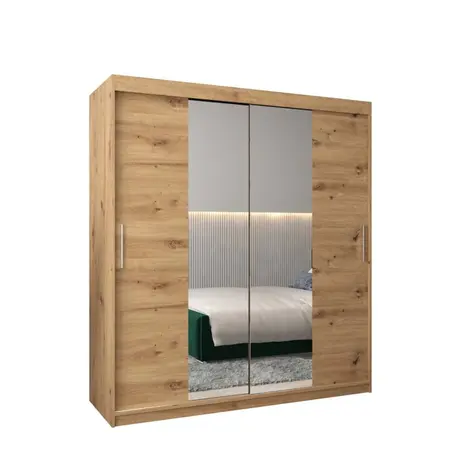 Buy Tokyo I Sliding Door Wardrobe Oak Artisan 180cm, Colour: Oak Artisan, Item Width: 180, 5 from Furnituretta
