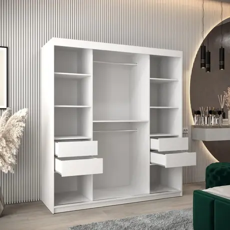 Buy Tokyo I Sliding Door Wardrobe White 180cm, Colour: White, Item Width: 180, 8 from Furnituretta