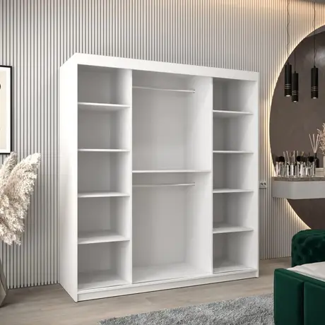 Buy Tokyo I Sliding Door Wardrobe White 180cm, Colour: White, Item Width: 180, 6 from Furnituretta