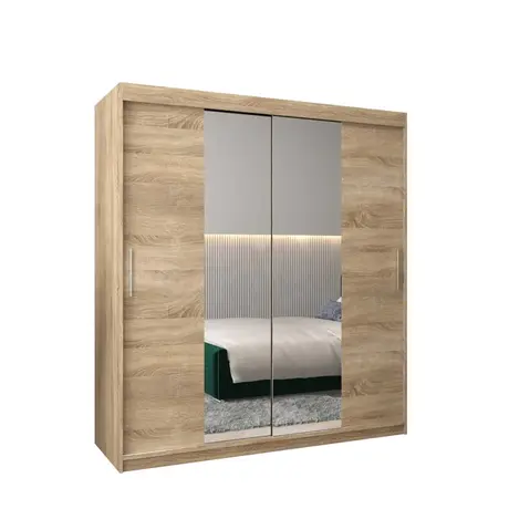 Buy Tokyo I Sliding Door Wardrobe Oak Sonoma 180cm, Colour: Oak Sonoma, Item Width: 180, 5 from Furnituretta