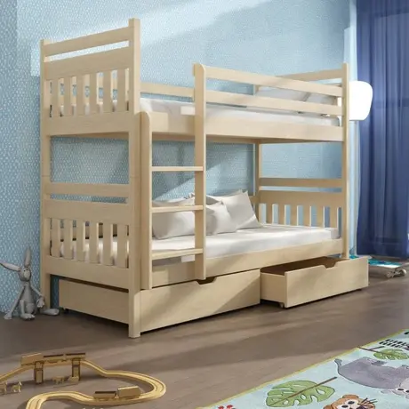 Buy Wooden Bunk Bed Adas with Storage Pine, Colour: Pine, Mattresses: Foam/Bonnell from Furnituretta