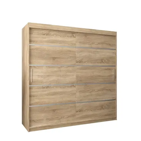 Buy Verona 01 Sliding Door Wardrobe Oak Sonoma 200cm, Colour: Oak Sonoma, Item Width: 200, 5 from Furnituretta