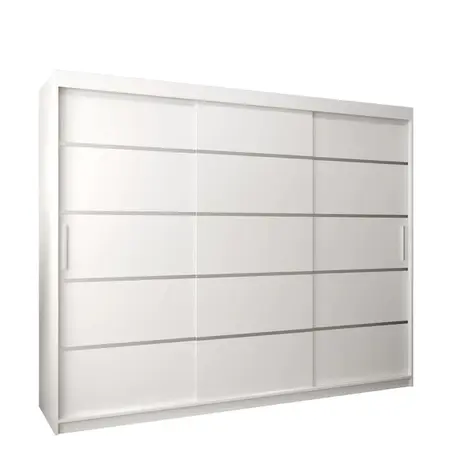 Buy Verona 01 Sliding Door Wardrobe White 250cm, Colour: White, Item Width: 250, 5 from Furnituretta