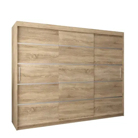 Buy Verona 01 Sliding Door Wardrobe Oak Sonoma 250cm, Colour: Oak Sonoma, Item Width: 250, 5 from Furnituretta