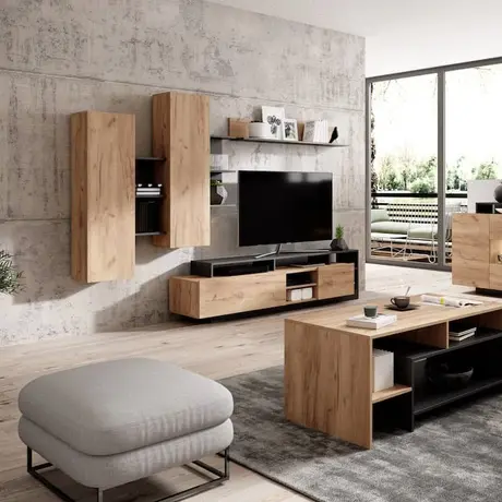 Buy Alva Entertainment TV Unit Oak Golden, Colour: Oak Golden, Item Width: 260, 3 from Furnituretta