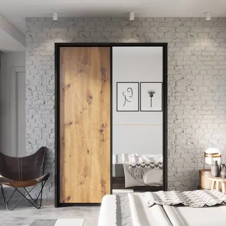 Buy Arti 21 - 2 Sliding Door Wardrobe Oak Artisan 160cm, Colour: Oak Artisan, Item Width: 160, 4 from Furnituretta