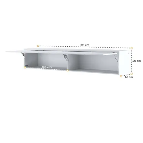 Buy BC-15 Over Bed Unit for Horizontal Wall Bed Concept White Matt 160cm, Colour: White Matt, Item Width: 211, 6 from Furnituretta