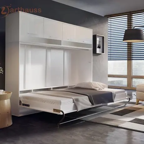 Buy CP-05 Horizontal Wall Bed Concept 120cm with Over Bed Unit White Matt, Colour: White Matt, Size: 120 x 200cm, Item Width: 215 from Furnituretta