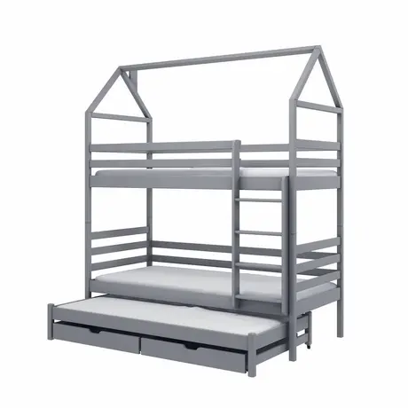 Buy Dalia Bunk Bed with Trundle and Storage Grey, Colour: Grey, Mattresses: Foam/Bonnell Mattresses, 6 from Furnituretta