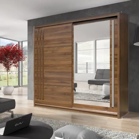 Buy Effect 2 Sliding Door Wardrobe Columbian Walnut 200cm, Colour: Columbian Walnut, Item Width: 200 from Furnituretta