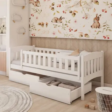 Buy Wooden Single Bed Gucio with Storage White Matt, Colour: White Matt, Mattresses: Foam Mattresses, 9 from Furnituretta