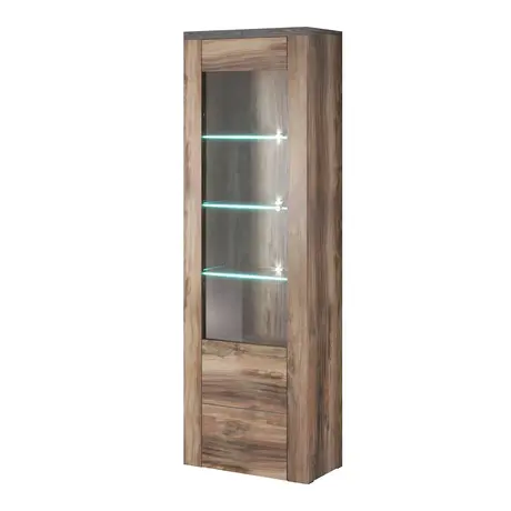 Buy Larona 05 Tall Display Cabinet Oak Satin, Colour: Oak Satin, Item Width: 65 from Furnituretta