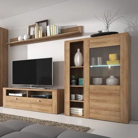 Buy Larona 44 Sideboard Display Cabinet Oak Riviera, Colour: Oak Riviera, Item Width: 100, 4 from Furnituretta