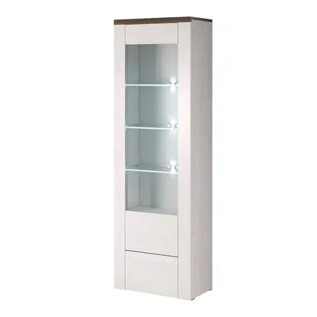 Buy Larona 05 Tall Display Cabinet Oak Sibiu Larche, Colour: Oak Sibiu Larche, Item Width: 65 from Furnituretta