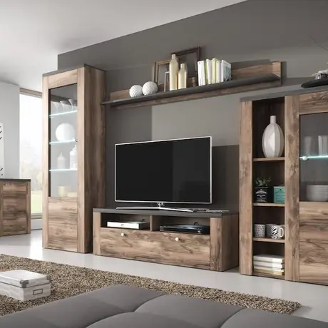 Buy Larona 05 Tall Display Cabinet Oak Satin, Colour: Oak Satin, Item Width: 65, 4 from Furnituretta