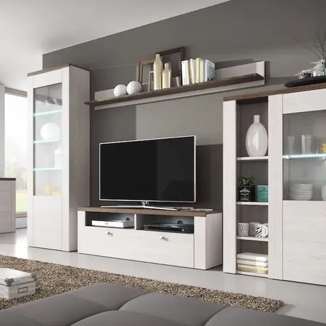 Buy Larona 05 Tall Display Cabinet Oak Sibiu Larche, Colour: Oak Sibiu Larche, Item Width: 65, 4 from Furnituretta