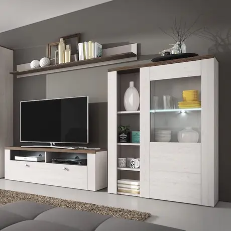 Buy Larona 44 Sideboard Display Cabinet Oak Sibiu Larche, Colour: Oak Sibiu Larche, Item Width: 100, 4 from Furnituretta