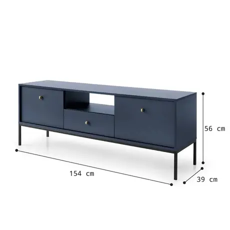 Buy Mono TV Cabinet Navy, Colour: Navy, Item Width: 154, 8 from Furnituretta