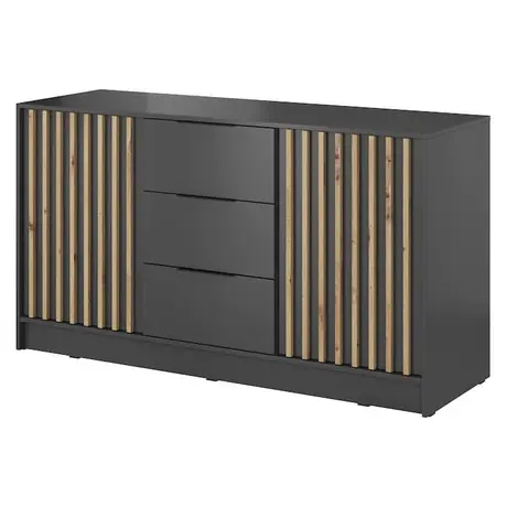 Buy Nelly Sideboard Cabinet Graphite 155cm, Colour: Graphite, Item Width: 155, 4 from Furnituretta