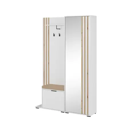 Buy Nelly Hallway Set White 131cm, Colour: White, Item Width: 131, 3 from Furnituretta