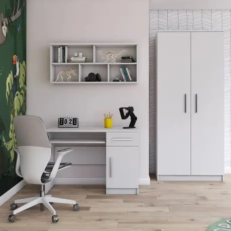 Buy Omega OM-08 Computer Desk White Matt 110cm, Colour: White Matt, Item Width: 110 from Furnituretta