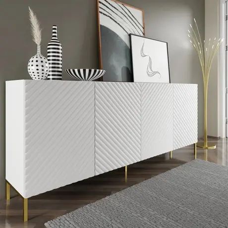 Buy Surf Large Sideboard Cabinet White 200cm, Colour: White, Item Width: 200 from Furnituretta