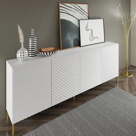 Buy Surf Large Sideboard Cabinet White 200cm, Colour: White, Item Width: 200, 5 from Furnituretta