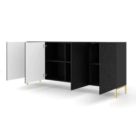 Buy Surf Large Sideboard Cabinet Black 200cm, Colour: Black, Item Width: 200, 4 from Furnituretta