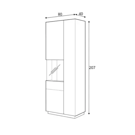 Buy Silke 12 Tall Display Cabinet White Gloss & Concrete Grey [Left], Colour: White Gloss / Concrete Grey, Item Width: 80, 5 from Furnituretta